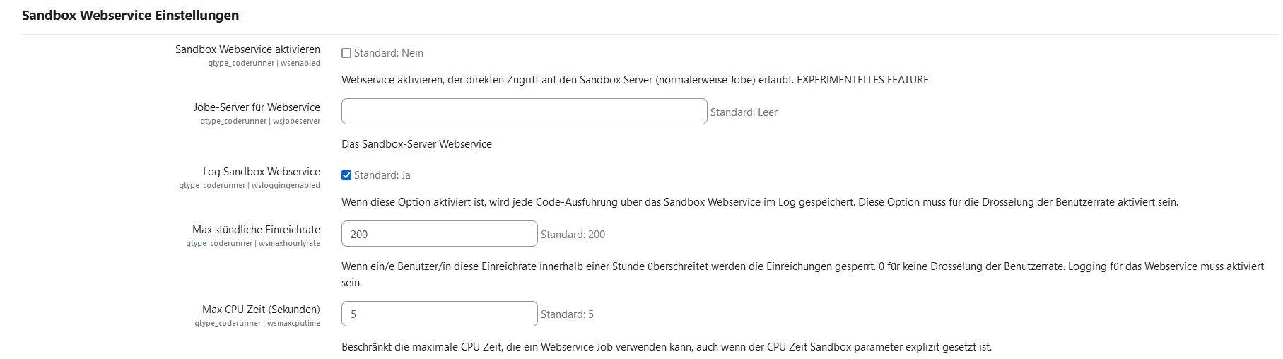 coderunner settings II