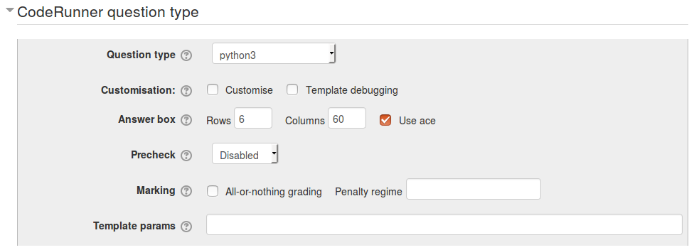 The top panel of the authoring form